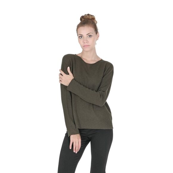 Crown of Edinburgh Cashmere Cashmere Pullover Sweater Relaxed Fit Women Khaki - Picture 2 of 7